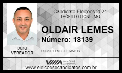 Candidato OLDAIR LEMES 2024 - TEÓFILO OTONI - Eleições