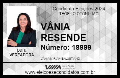 Candidato VÂNIA RESENDE 2024 - TEÓFILO OTONI - Eleições