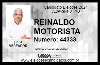 Candidato REINALDO MOTORISTA 2024 - VESPASIANO - Eleições