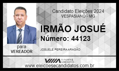 Candidato IRMÃO JOSUÉ 2024 - VESPASIANO - Eleições