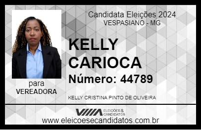 Candidato KELLY CARIOCA 2024 - VESPASIANO - Eleições