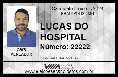 Candidato LUCAS DO HOSPITAL 2024 - PRATÁPOLIS - Eleições