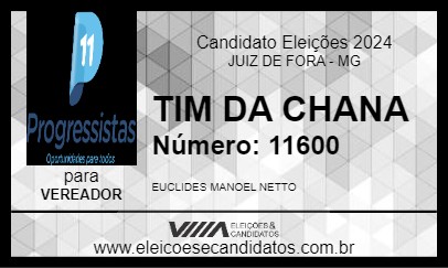 Candidato TIM DA CHANA 2024 - JUIZ DE FORA - Eleições