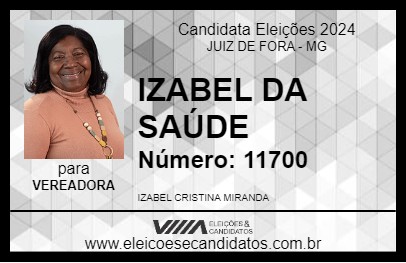 Candidato IZABEL DA SAÚDE 2024 - JUIZ DE FORA - Eleições