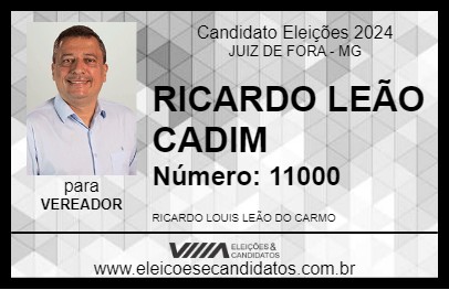 Candidato RICARDO LEÃO CADIM 2024 - JUIZ DE FORA - Eleições