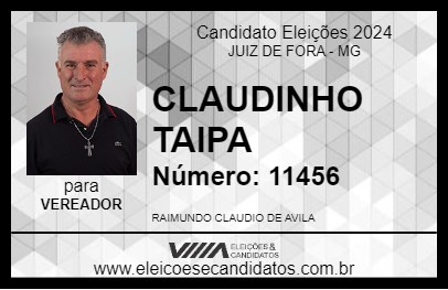 Candidato CLAUDINHO TAIPA 2024 - JUIZ DE FORA - Eleições