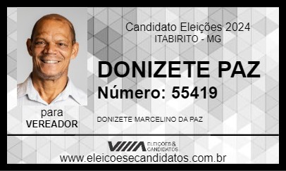 Candidato DONIZETE PAZ 2024 - ITABIRITO - Eleições