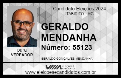 Candidato GERALDO MENDANHA 2024 - ITABIRITO - Eleições