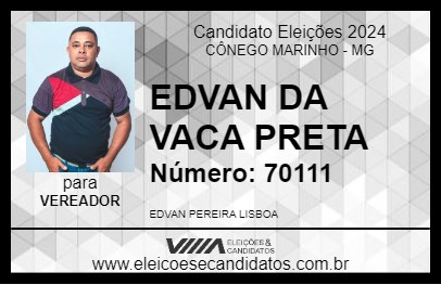 Candidato EDVAN DA VACA PRETA 2024 - CÔNEGO MARINHO - Eleições