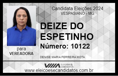 Candidato DEIZE DO ESPETINHO 2024 - VESPASIANO - Eleições