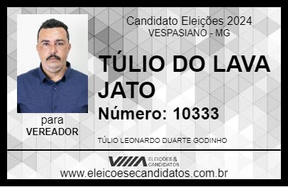 Candidato TÚLIO DO LAVA JATO 2024 - VESPASIANO - Eleições