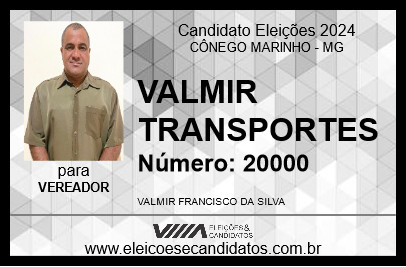 Candidato VALMIR TRANSPORTES 2024 - CÔNEGO MARINHO - Eleições