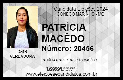 Candidato PATRÍCIA MACÊDO 2024 - CÔNEGO MARINHO - Eleições