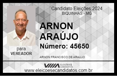 Candidato ARNON ARAÚJO 2024 - BIQUINHAS - Eleições