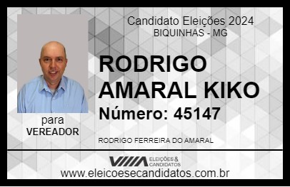 Candidato RODRIGO AMARAL KIKO 2024 - BIQUINHAS - Eleições