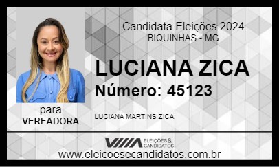 Candidato LUCIANA ZICA 2024 - BIQUINHAS - Eleições