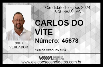 Candidato CARLOS DO VITE 2024 - BIQUINHAS - Eleições