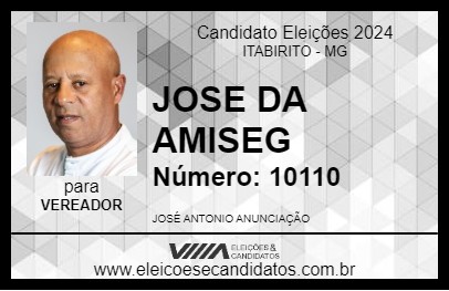 Candidato JOSE DA AMISEG 2024 - ITABIRITO - Eleições