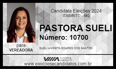 Candidato PASTORA SUELI 2024 - ITABIRITO - Eleições