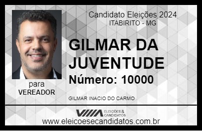 Candidato GILMAR DA JUVENTUDE 2024 - ITABIRITO - Eleições