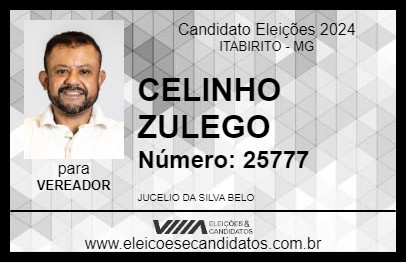 Candidato CELINHO ZULEGO 2024 - ITABIRITO - Eleições