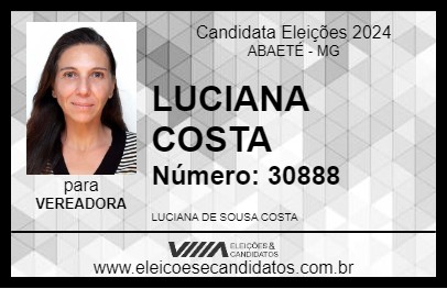 Candidato LUCIANA COSTA 2024 - ABAETÉ - Eleições