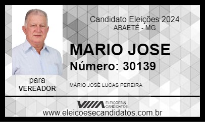 Candidato MARIO JOSE 2024 - ABAETÉ - Eleições