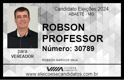 Candidato ROBSON PROFESSOR 2024 - ABAETÉ - Eleições