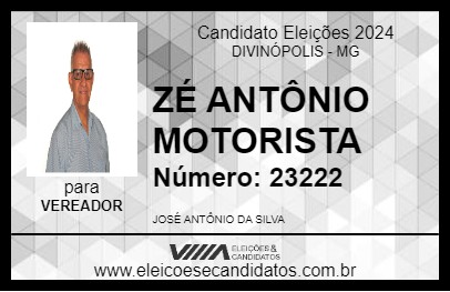 Candidato ZÉ ANTÔNIO MOTORISTA 2024 - DIVINÓPOLIS - Eleições