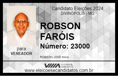 Candidato ROBSON FARÓIS 2024 - DIVINÓPOLIS - Eleições