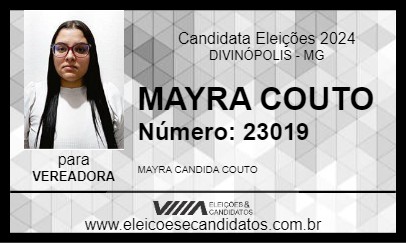 Candidato MAYRA COUTO 2024 - DIVINÓPOLIS - Eleições