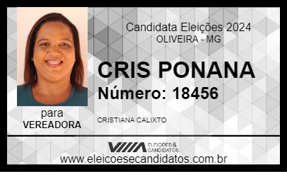 Candidato CRIS PONANA 2024 - OLIVEIRA - Eleições