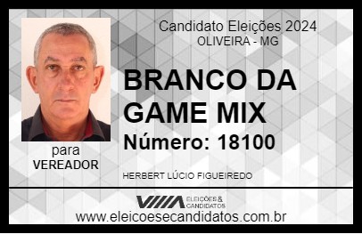 Candidato BRANCO DA GAME MIX 2024 - OLIVEIRA - Eleições