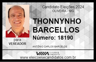 Candidato THONNYNHO BARCELLOS 2024 - OLIVEIRA - Eleições