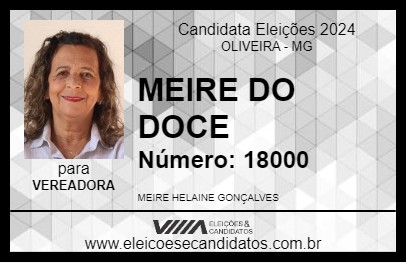 Candidato MEIRE DO DOCE 2024 - OLIVEIRA - Eleições