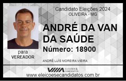 Candidato ANDRÉ DA VAN DA SAÚDE 2024 - OLIVEIRA - Eleições