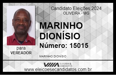 Candidato MARINHO DIONÍSIO 2024 - OLIVEIRA - Eleições