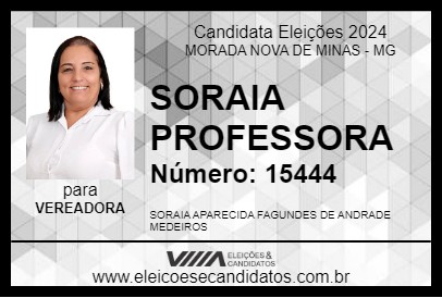 Candidato SORAIA PROFESSORA 2024 - MORADA NOVA DE MINAS - Eleições