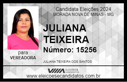 Candidato JULIANA TEIXEIRA 2024 - MORADA NOVA DE MINAS - Eleições