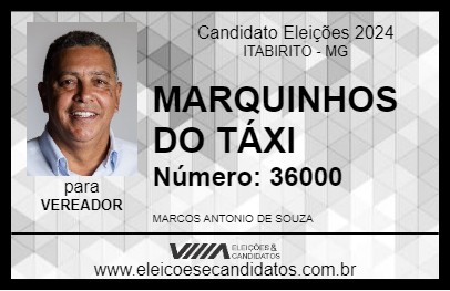 Candidato MARQUINHOS DO TÁXI 2024 - ITABIRITO - Eleições