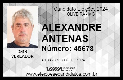 Candidato ALEXANDRE ANTENAS 2024 - OLIVEIRA - Eleições