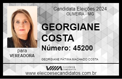 Candidato GEORGIANE COSTA 2024 - OLIVEIRA - Eleições