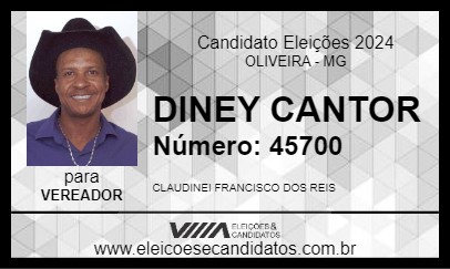 Candidato DINEY CANTOR 2024 - OLIVEIRA - Eleições