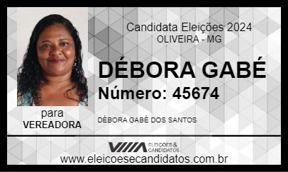 Candidato DÉBORA GABÉ 2024 - OLIVEIRA - Eleições