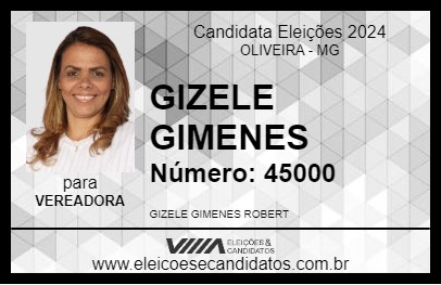 Candidato GIZELE GIMENES 2024 - OLIVEIRA - Eleições