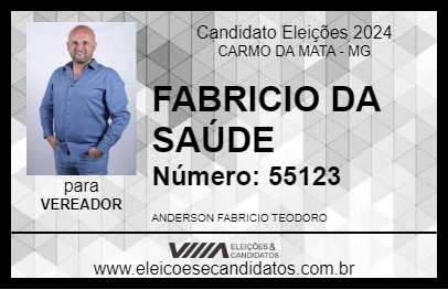 Candidato FABRICIO DA SAÚDE 2024 - CARMO DA MATA - Eleições