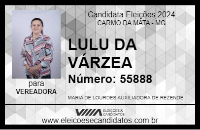 Candidato LULU DA VÁRZEA 2024 - CARMO DA MATA - Eleições