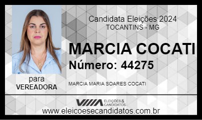 Candidato MARCIA COCATI 2024 - TOCANTINS - Eleições