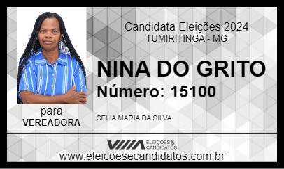 Candidato NINA DO GRITO 2024 - TUMIRITINGA - Eleições