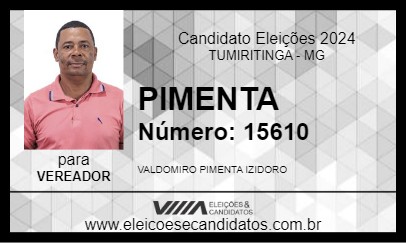 Candidato PIMENTA 2024 - TUMIRITINGA - Eleições